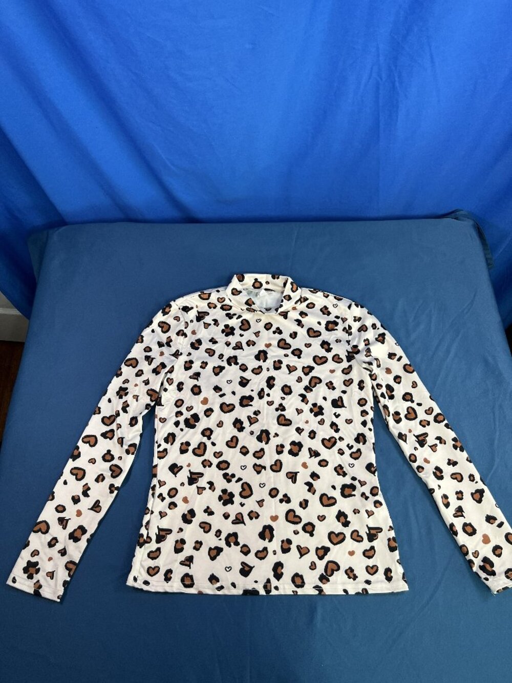 SHEIN High-Neck Long-Sleeve Leopard Top Size 11-12Y